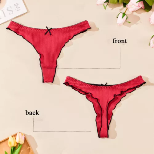 5 Pack Sexy Womens Cotton Knickers G-string Thongs Panties Underwear Lingeries - Picture 4 of 16
