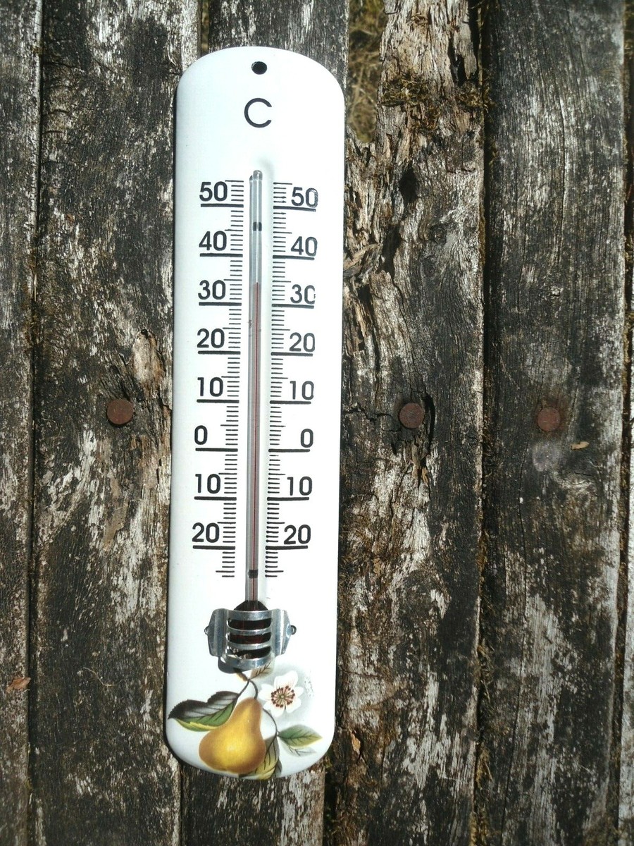 Thermomètre émail Sur Bois Massif - Motifs Variés (dauphins, Aromates...) - Haute Gamme Français - Neuf Fonctionnel °C/°F