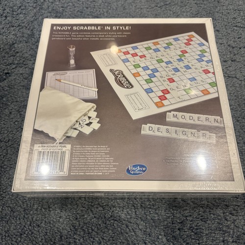 Scrabble Pearl Edition Pearlescent Board White Tiles Silver Accents Hasbro 2013 - Picture 6 of 6