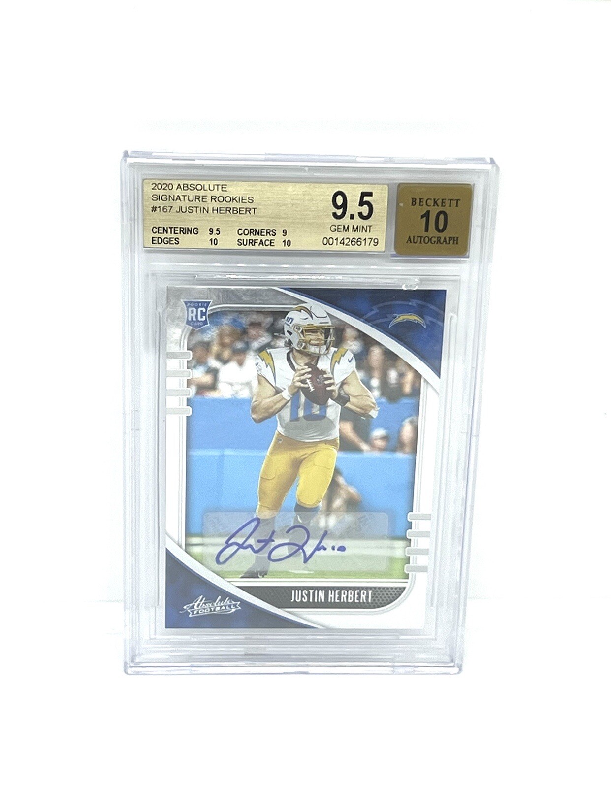 Justin Herbert Panini Chronicles Draft Picks Absolute Rookies Spectrum #4 Signature-Green