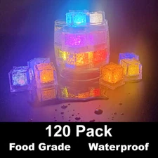 Multicolor Flashing Glow in The Dark LED Light Up Ice Cube for Bar Club Party