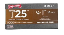Arrow 3/8" T25 Staples Round Crown 1000 Pack USA Made