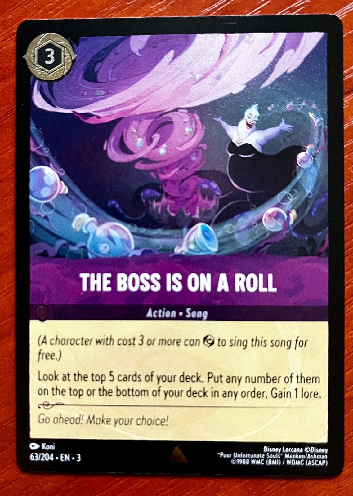 Lorcana Into The Inklands The Boss Is On A Roll Rare Foil #63/204 NM/MINT x1
