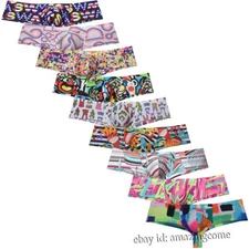 Men Cheeky Boxer Briefs Elastic Skimpy Underwar Bulge Pouch Hipster Bikini Trunk