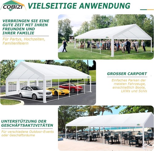 Partyzelt 3x9m - 5x10m Festzelt Pavillon Gartenzelt mit Fenstern Bierzelt weiß## - Bild 14 von 59
