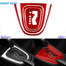 4Pcs For Dodge Avenger 2011-14 Red Carbon Fiber Console Gear Shift Panel Cover