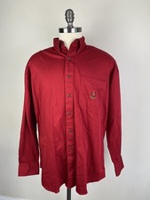 Vintage Chaps Ralph Lauren Men’s Button Down Dress Shirt Red Crest Size Large