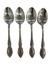 4 Tea Spoons WORDSWORTH Oneida USA Glossy Stainless Steel Flatware
