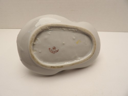 FIGURINA VINTAGE 1950 CERAMICA RANA PRINCIPE SU GIGLIO PAD DAL GIAPPONE OCCUPATO #2 - Foto 6 di 7