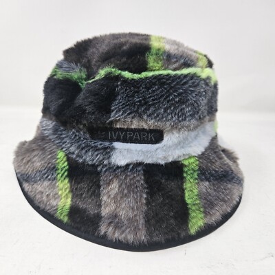 Adidas Beyonce Ivy Park Reversible Grey Brown Green Fleece Bucket Hat / Size M/L