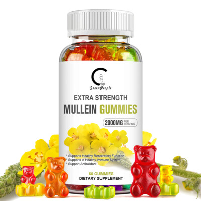 Mullein Leaf Gummies 2000mg Support Respiratory System Health Lung Cleansing
