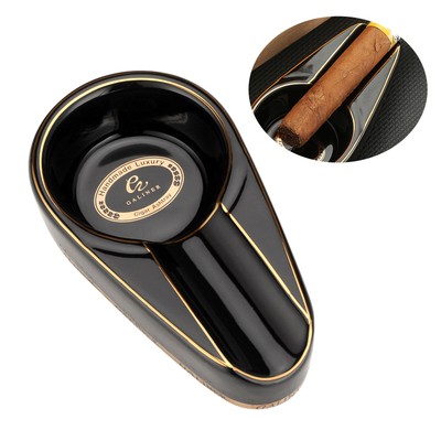 Galiner Ceramic Cigar Ashtray Outdoor Travel Cigarette 1ct Holder Vintage Black