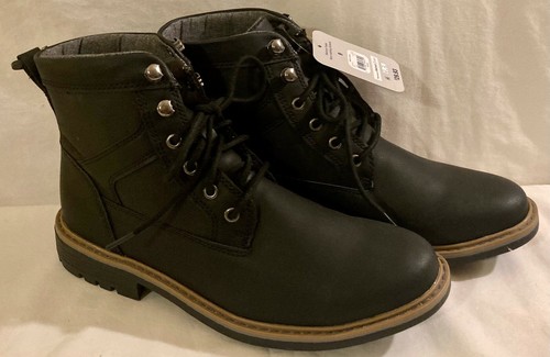 Mens Memory Foam Black Boots Size 9 New 
