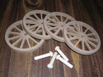 WAGON & CANNON WHEELS - 3  Inch Diameter MDF - scale toy school diorama play