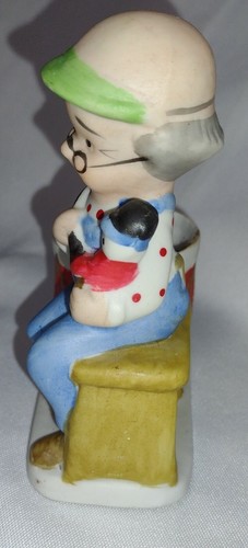 Grandpa JASCO 1978 PORCELAIN CHRISTMAS LUVKINS candle holder VINTAGE perfect 5" - Picture 5 of 9