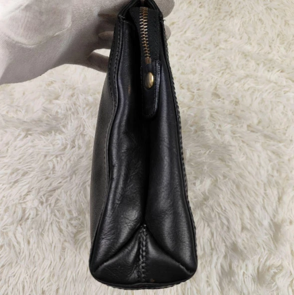 Pochette CELINE pelle nera logo raccordi in metallo con sacchetto antipolvere articoli moda