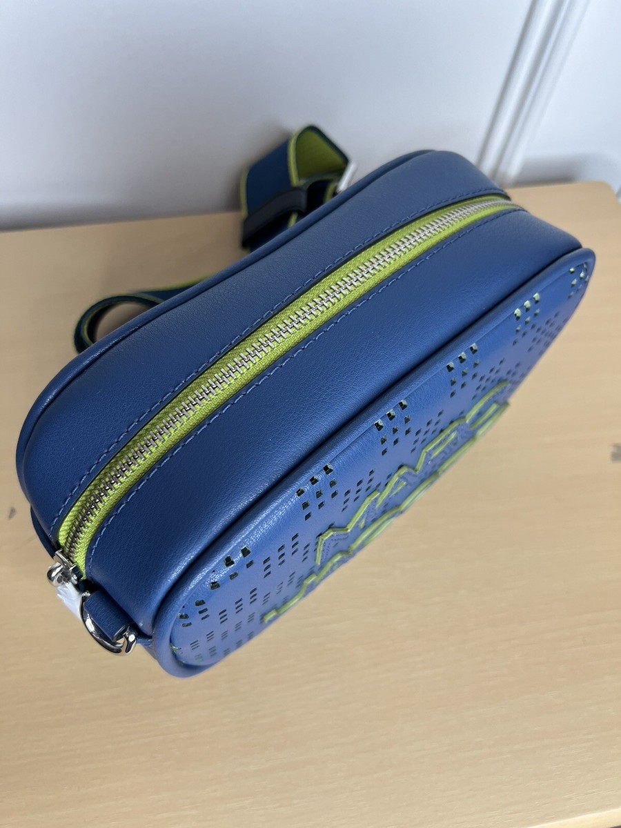Marc Jacobs Flash Perforated Blue Navy Camera Crossbody Bag Purse