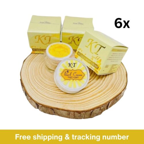 6x10g. KT Pearl Whitening Night Cream Reduce Acne Dark Spots Melasma Baby Face - Picture 1 of 13