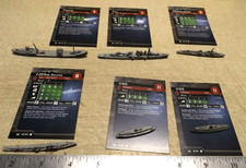 AXIS  ALLIES SIX GERMAN NAVY SHIPS  CARDS