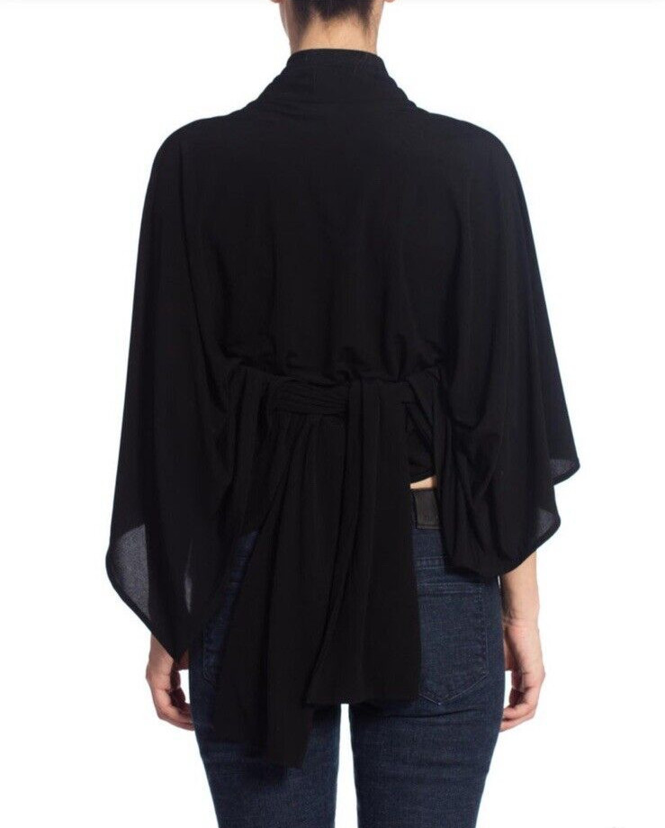 NORMA KAMALI 1980S Style Jersey Draped Oversize Multiway Top Size M Black B*J image 10