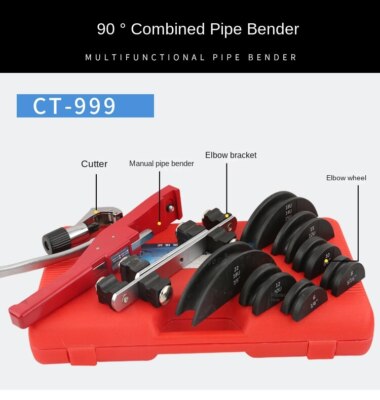 90-degree Bender CT-999 Brass Pipe Bender Refrigeration Repair Tools with Cutter