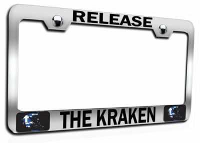 RELEASE THE KRAKEN Steel License Plate Frame (CAN BE PERSONALIZED)