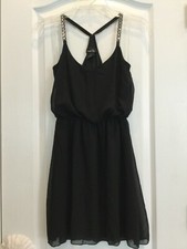 Rue21 Womens Dress Size S Black Sexy Party Racerback Lined Decorative Straps 157