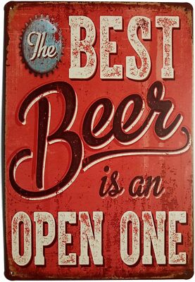 ERLOOD Best Beer Vintage Funny Home Decor Tin Sign Retro Metal Bar 