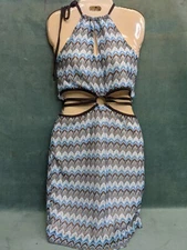 Rue21 Sleeveless Strappy Midriff Cut Out Stretch Mini Bodycon Dress Size L NWT