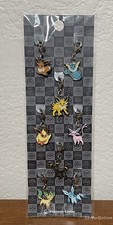 Pokemon Center Metal Charm Keychain Eeveeloution Eevee Umbreon Vaporeon Set