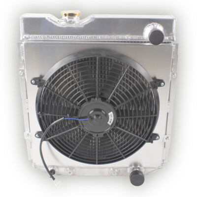 for Ford 64-66 Mustang/1963-1965 Falcon Comet 3-Row Aluminum Radiator+Shroud+Fan