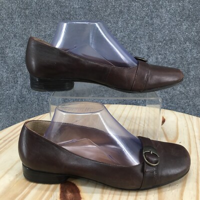 Croft & Barrows Shoes Womens 9 Camie Ballet Flats Brown Leather Slip On Buckle