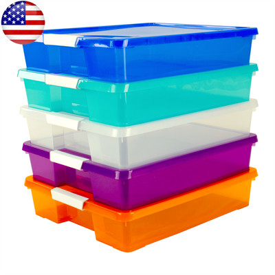 12x12 Stack Store Box 5 Pcs Craft Supplies Transparent Scrapbook Paper Plastic