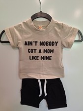 Boys Clothes Sets 2pc Letter Print Short Sleeve T Shirt Shorts 7.50