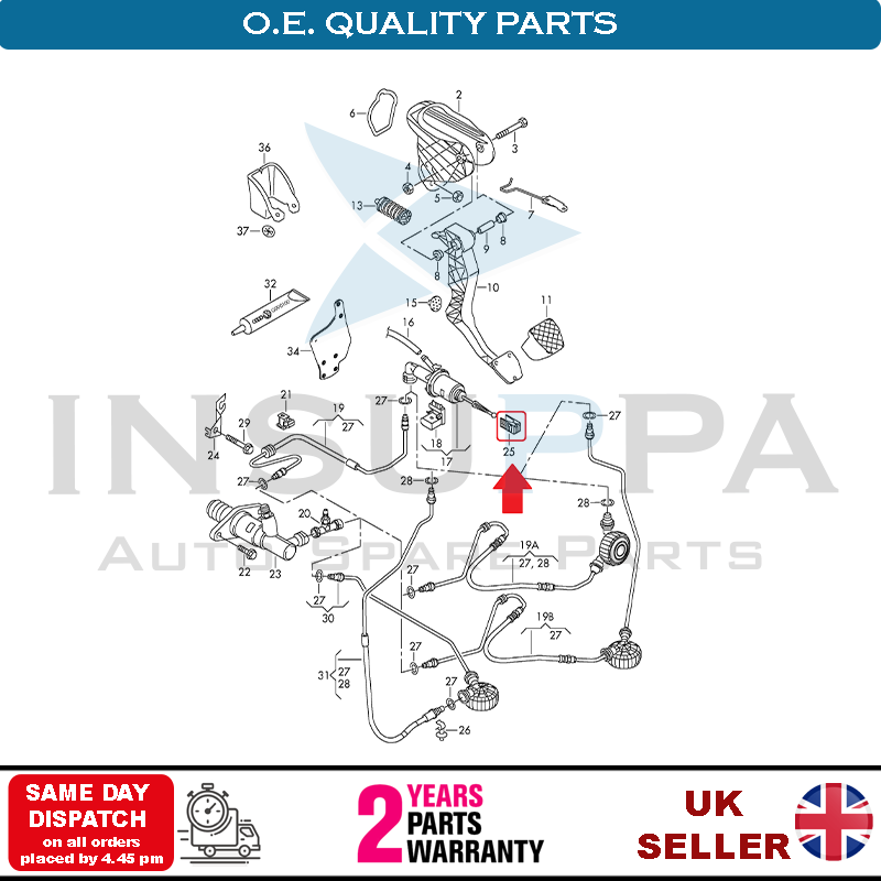 Clutch Pedal Master Cylinder Clip For Seat Altea Alhambra Audi A3 Q3 R8