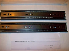 12" Black Drawer Slides Ball Bearing Full Extension Side Mount Soft Close (B106)