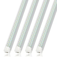 T8 LED Shop Light Fixtures 2FT 4FT 8FT D-shape Garage Ceiling Lights 28W~120W 8'