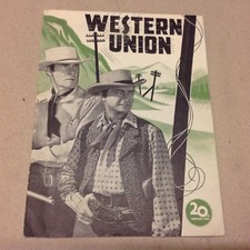 "Western Union" Randolph Scott Robert Young 1941 Danish Original Movie Program