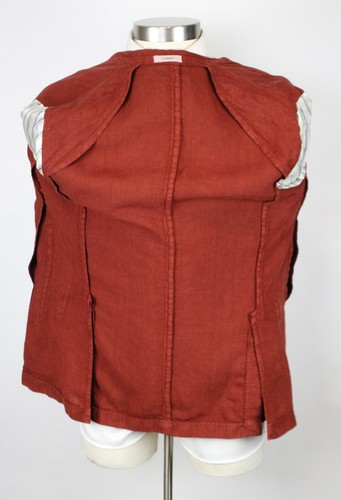 Boglioli K Jacket 38 R (48 EU) Men's Burnt Orange Dyed Solid Linen Blazer $1355 - Picture 12 of 13