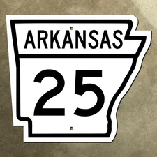 Arkansas state route 25 highway marker road sign 1950s 1960s