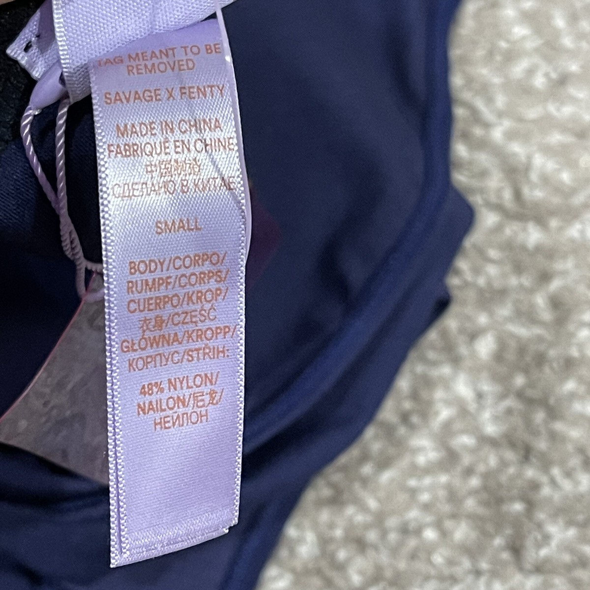 Savage X Fenty Logo Plunge Bodysuit In Navy Blue Women's Size S Small New |  eBay