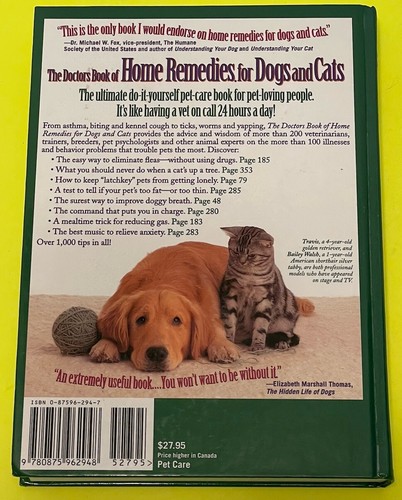 Home Remedies For Dogs And Cats Book/ Hardback/ Like New/ Retail $27.95 - 第 3/8 張圖片