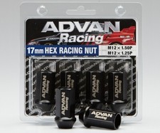 Yokohama Advan Racing 17mm Hex Lug Nuts M12xp1.25 4pcs.v0263 Black From Japan