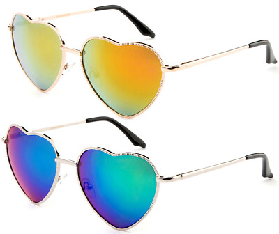 Women Heart Shape Sunglasses Gradient Lens Metal Frame  display picture 2