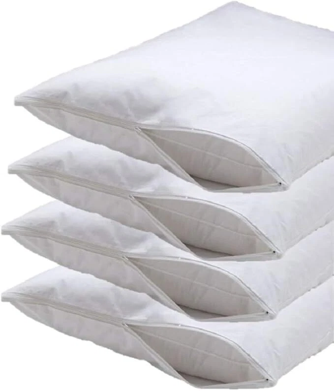 6 роскошных виниловых наволочек на молнии — водонепроницаемые 21 x 27 дюймов, белые - Изображение 2 из 4