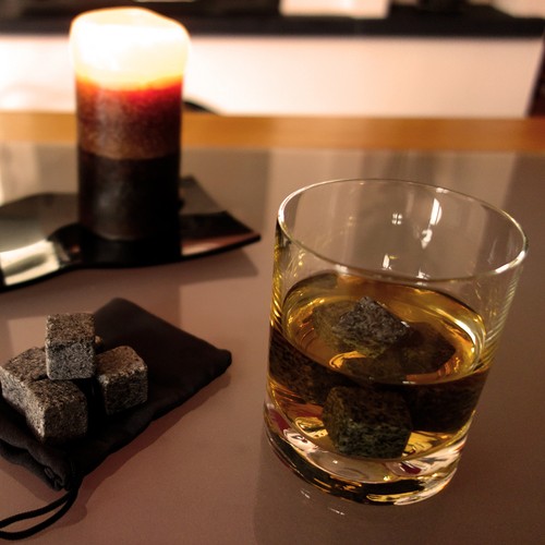 Whisky Pierres Glace en Cubes Pierres Cool Avec Sac 9 Pièce - Photo 3 sur 4