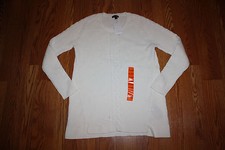 NWT Womens NAUTICA Ivory White Long Sleeve Cable Knit Sweater Sz S Small