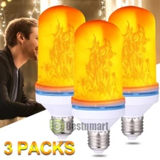 3~15x Led Flame Light Bulb, E27 Flickering Light Bulbs with 4 Modes, Faux Flame