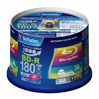 Mitsubishi Blank Media Verbatim BD-R 25GB 50 sheets 6X Speed 180 min VBR130RP50V