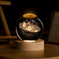 Coqirausen 3D Solar System Crystal Ball 2.4In Universe Gifts Decorative Quartz